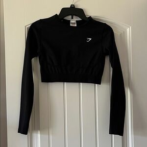 Gymshark Black Long Sleeve Crop Hoodie